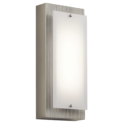 Kichler 42372NILED Vego 12" LED Wall Sconce with White Glass in Brushed Nickel